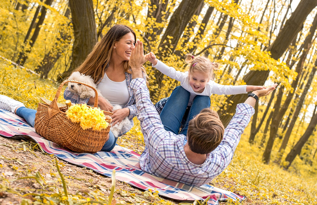 Family enjoying time outdoors